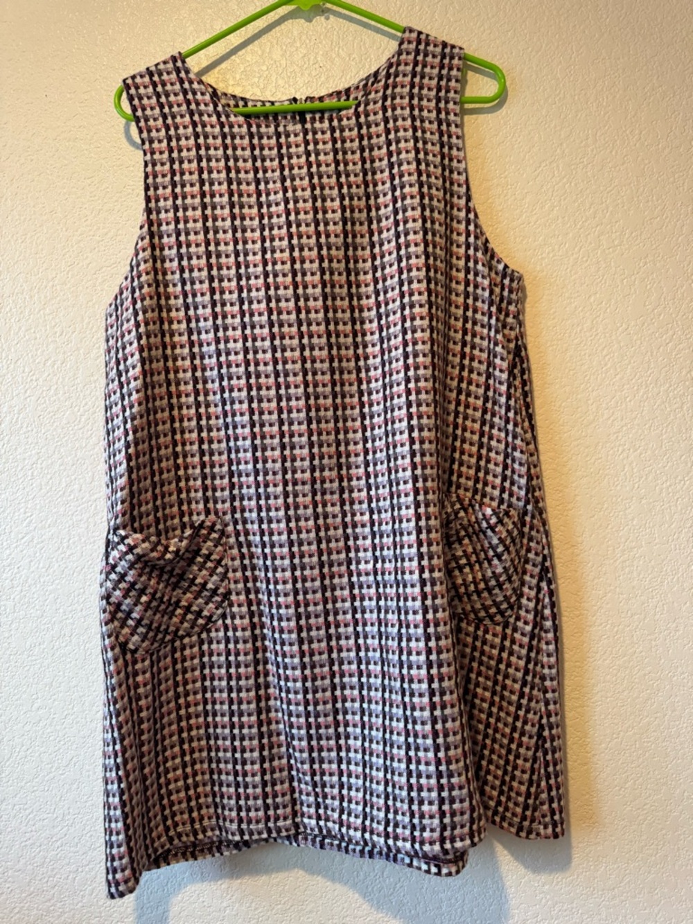 Mod Dolly London Sleeveless Plaid Shift Dress pinafore